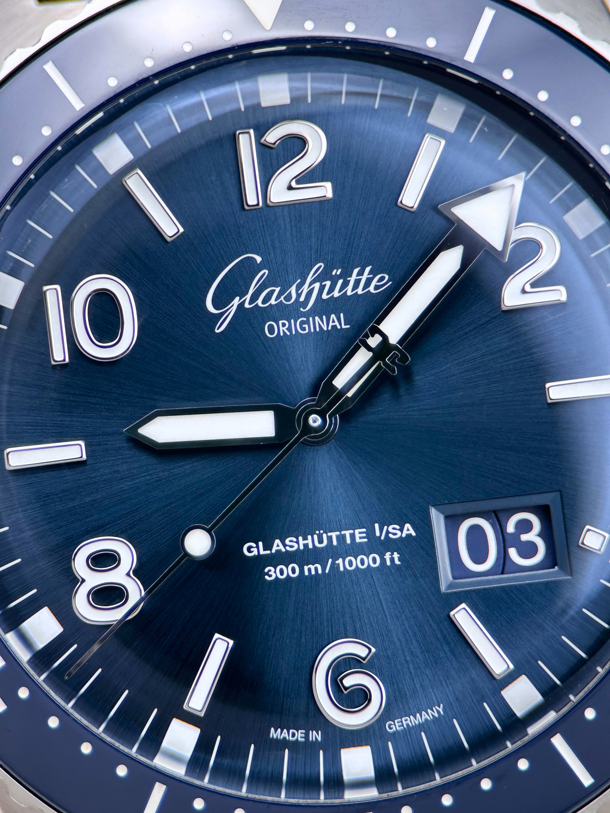 Glashütte SeaQ Panoramadatum 136.13.02.81.08 Blau Fullset 2020
