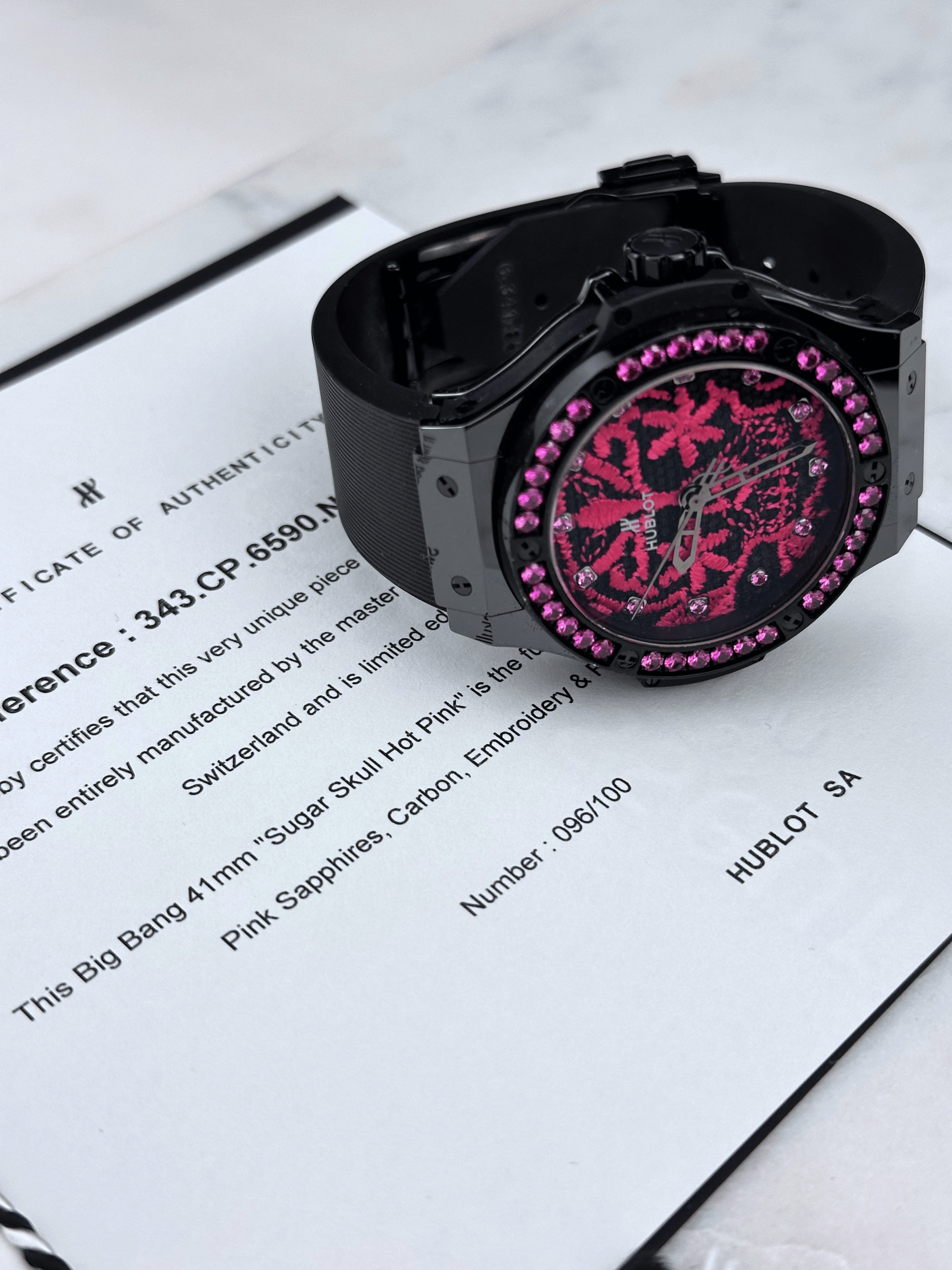 Hublot Big Bang 41mm "Suger Skull Hot Pink" Limited Edition Fullset 2017