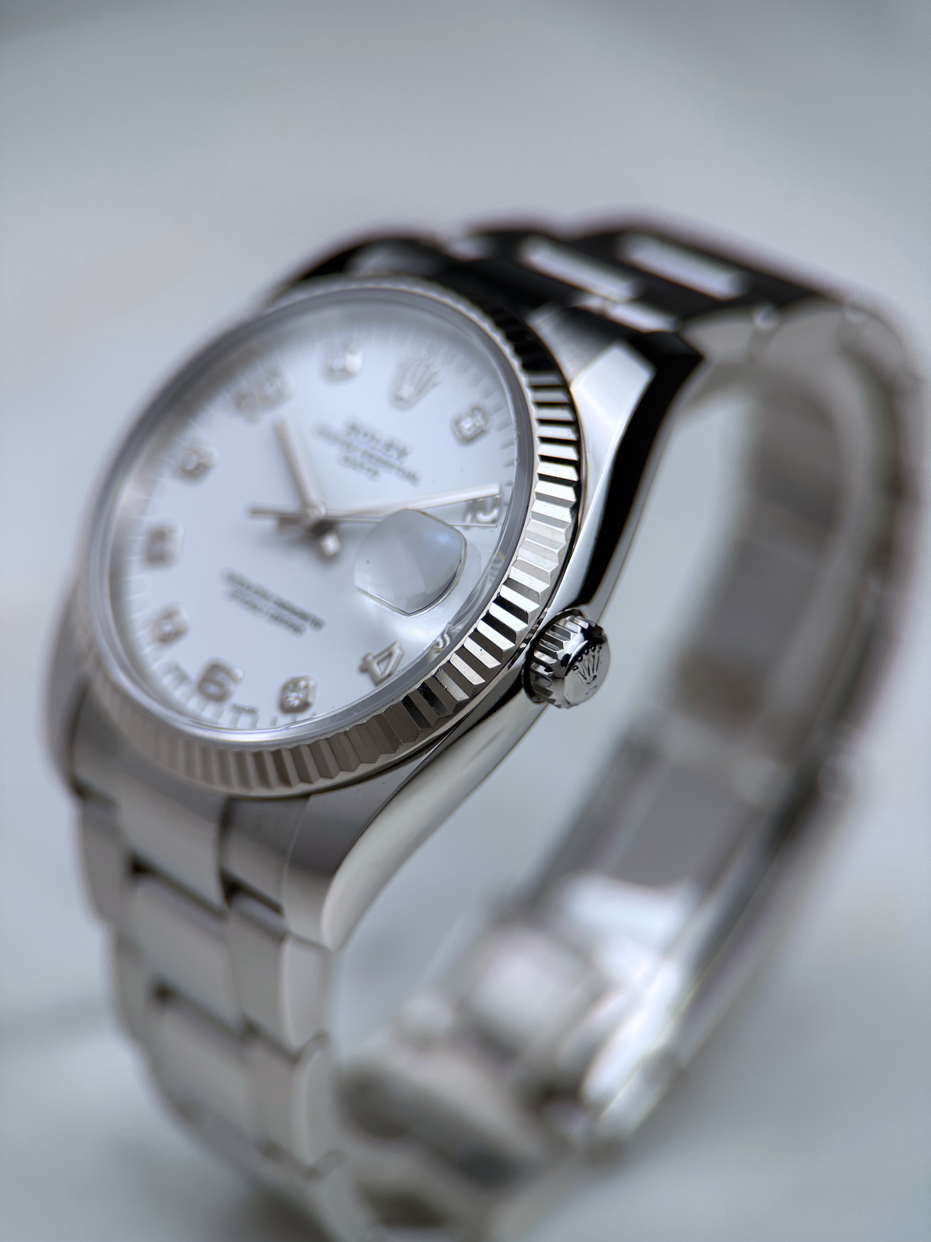 Rolex Date 34 Weiß Brillant 115234 Fullset 2019
