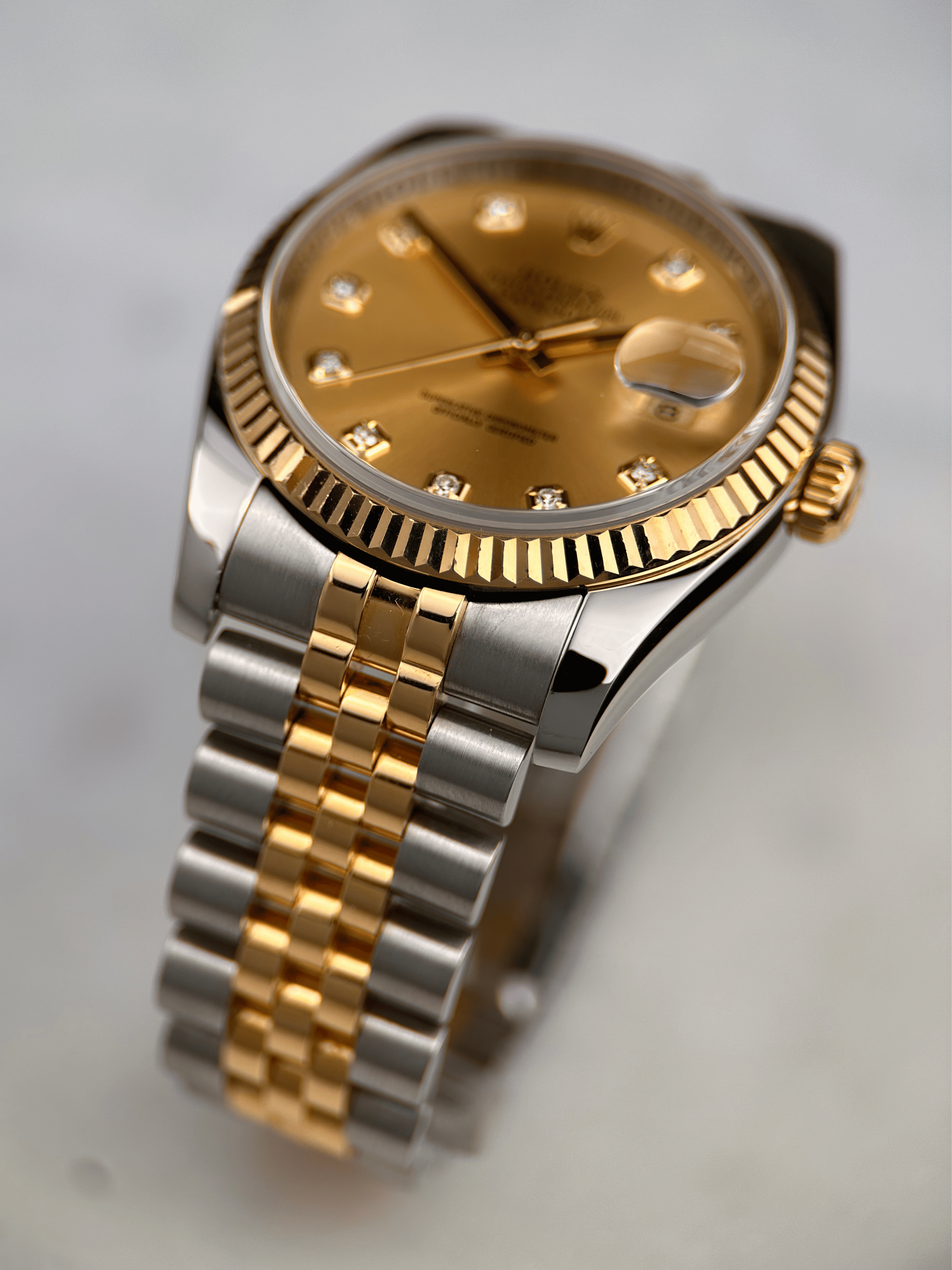 Rolex Datejust 36 Champagner Brillant 116233 Org. Papiere 2007