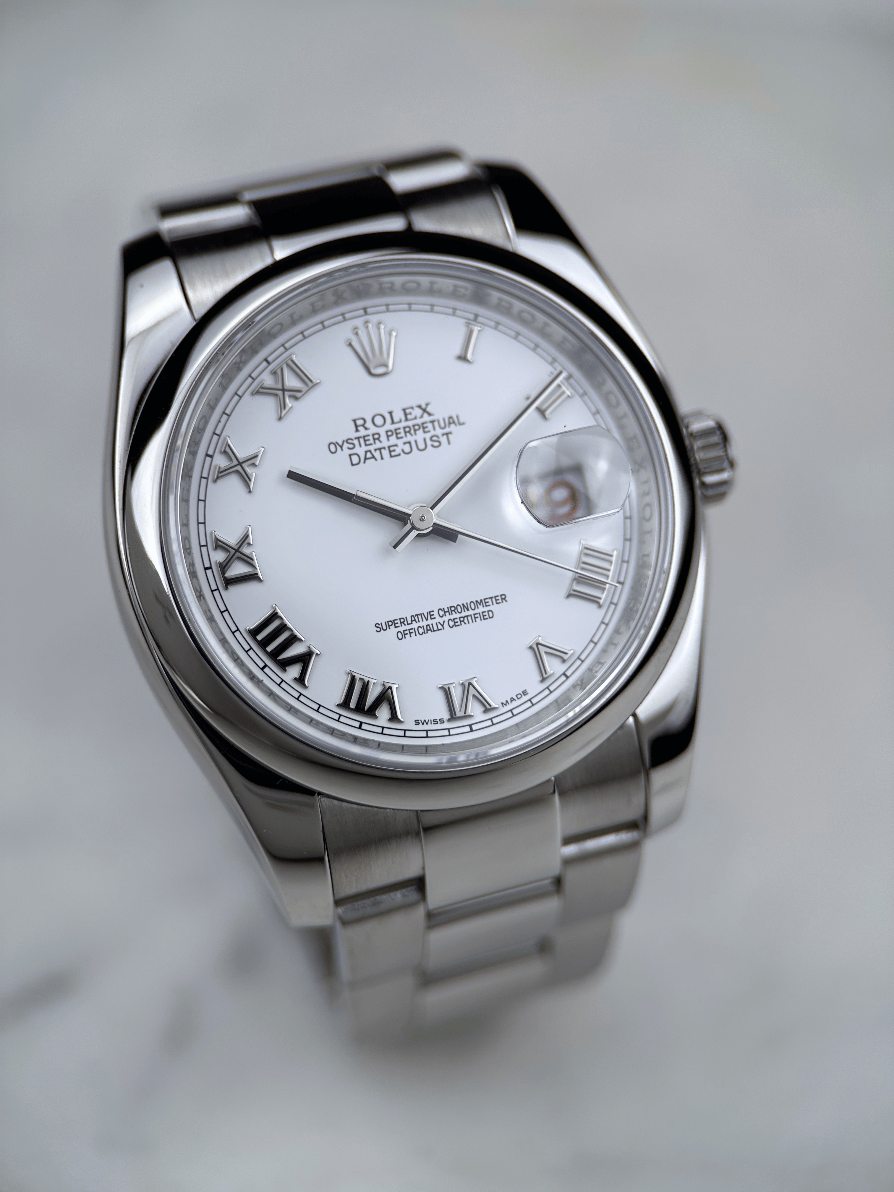 Rolex Datejust 36MM 116200 Weiß Römisch