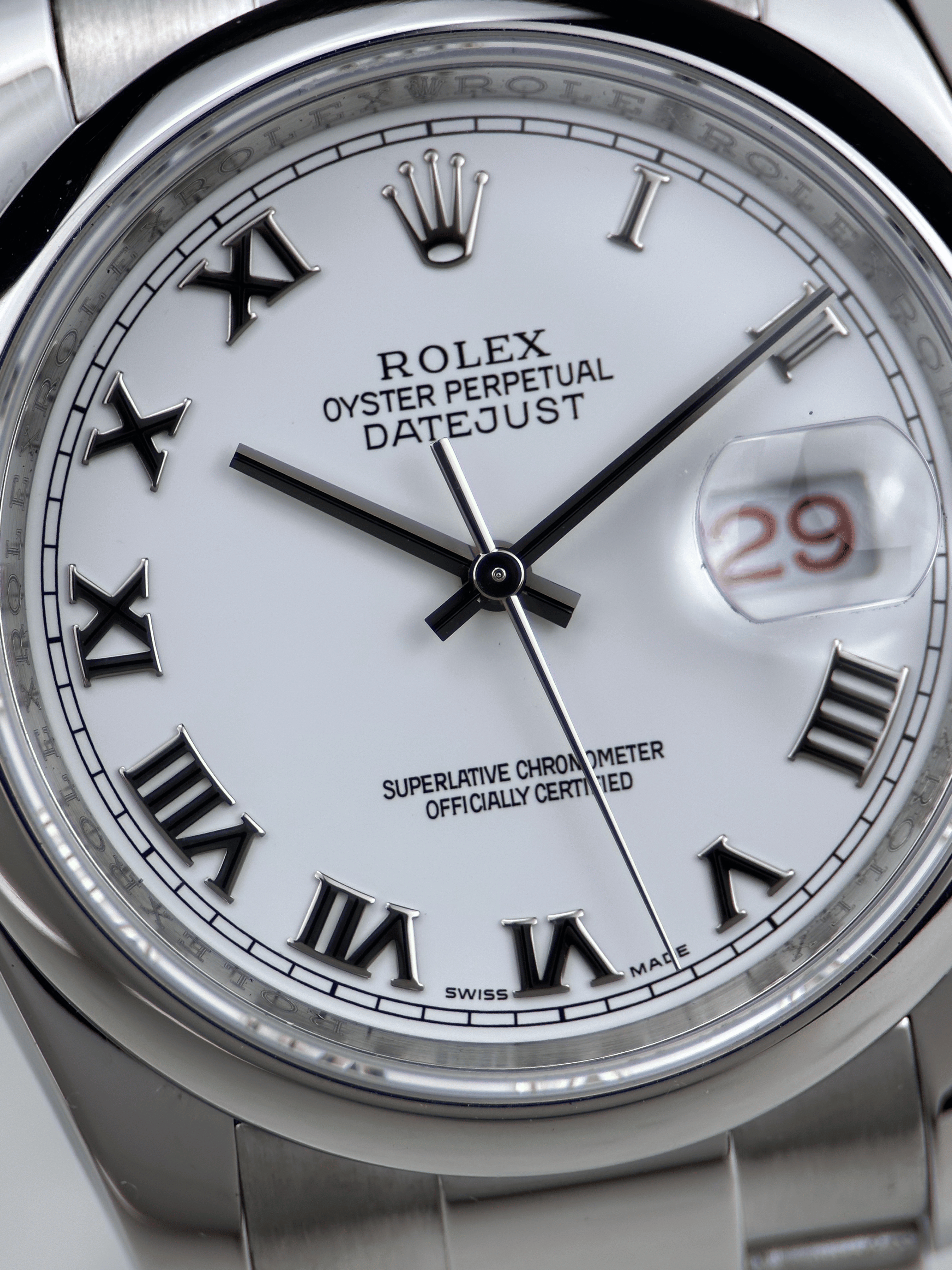 Rolex Datejust 36MM 116200 Weiß Römisch
