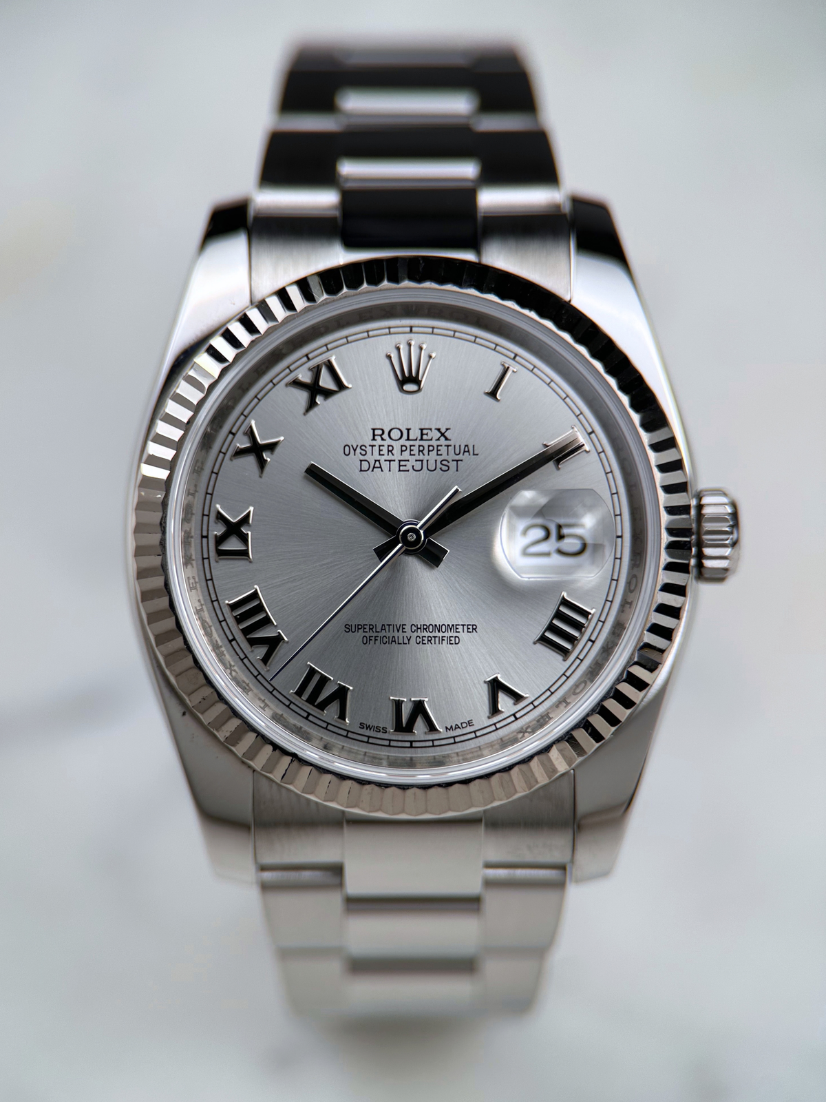 Rolex Datejust 36 Silber Römisch 116234 Fullset 2014