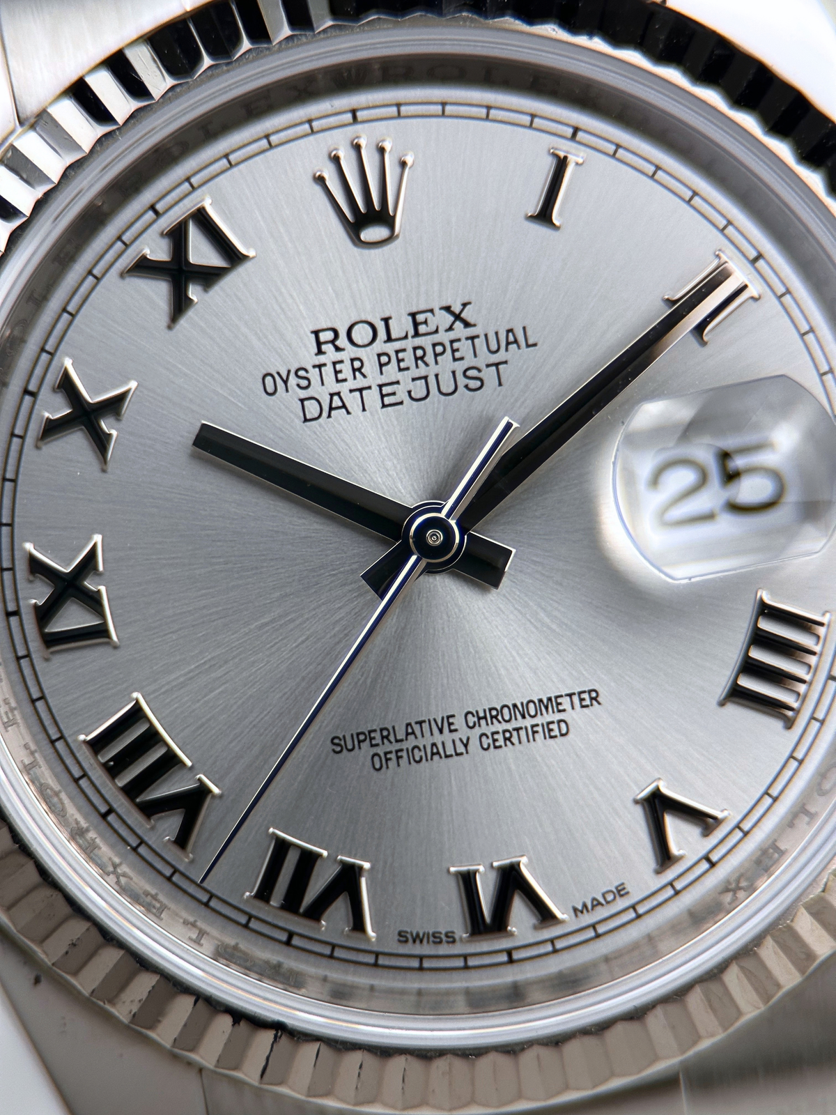 Rolex Datejust 36 Silber Römisch 116234 Fullset 2014