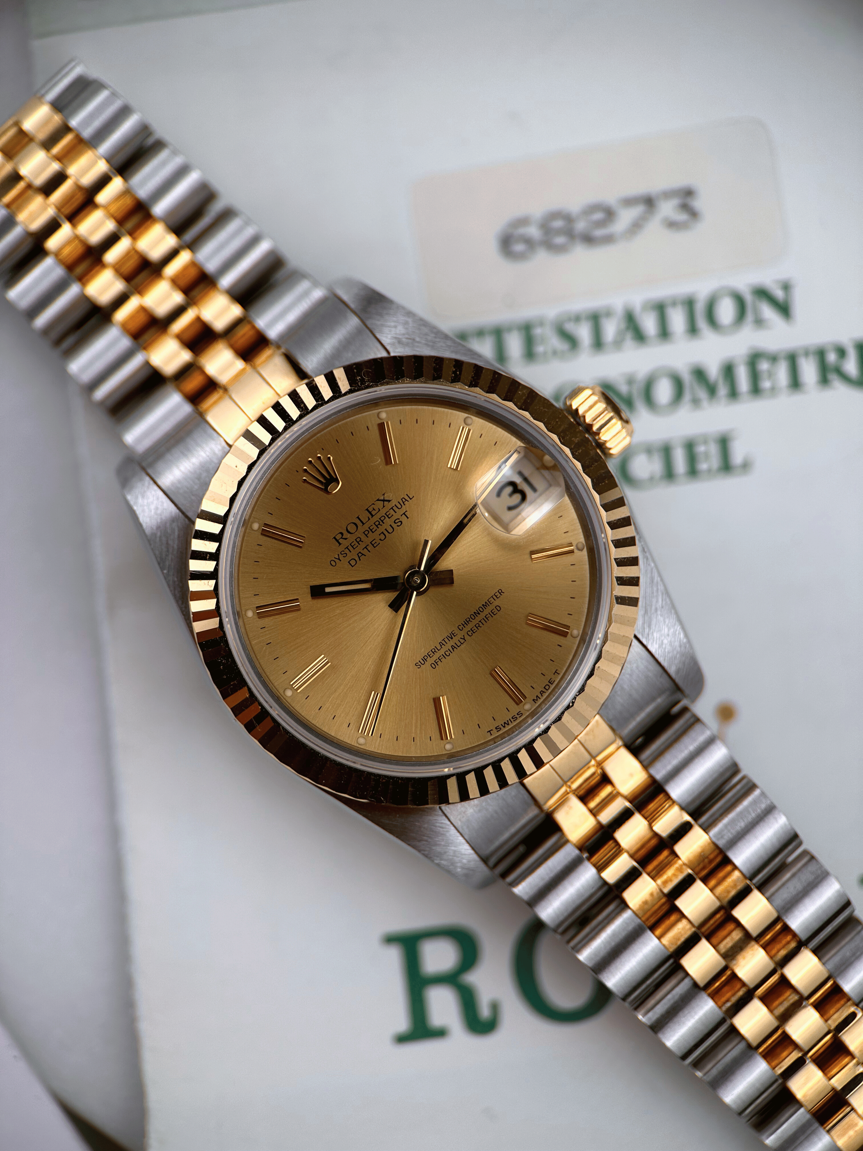 Rolex Datejust 31mm Champagner 68273 NOS Fullset 1989