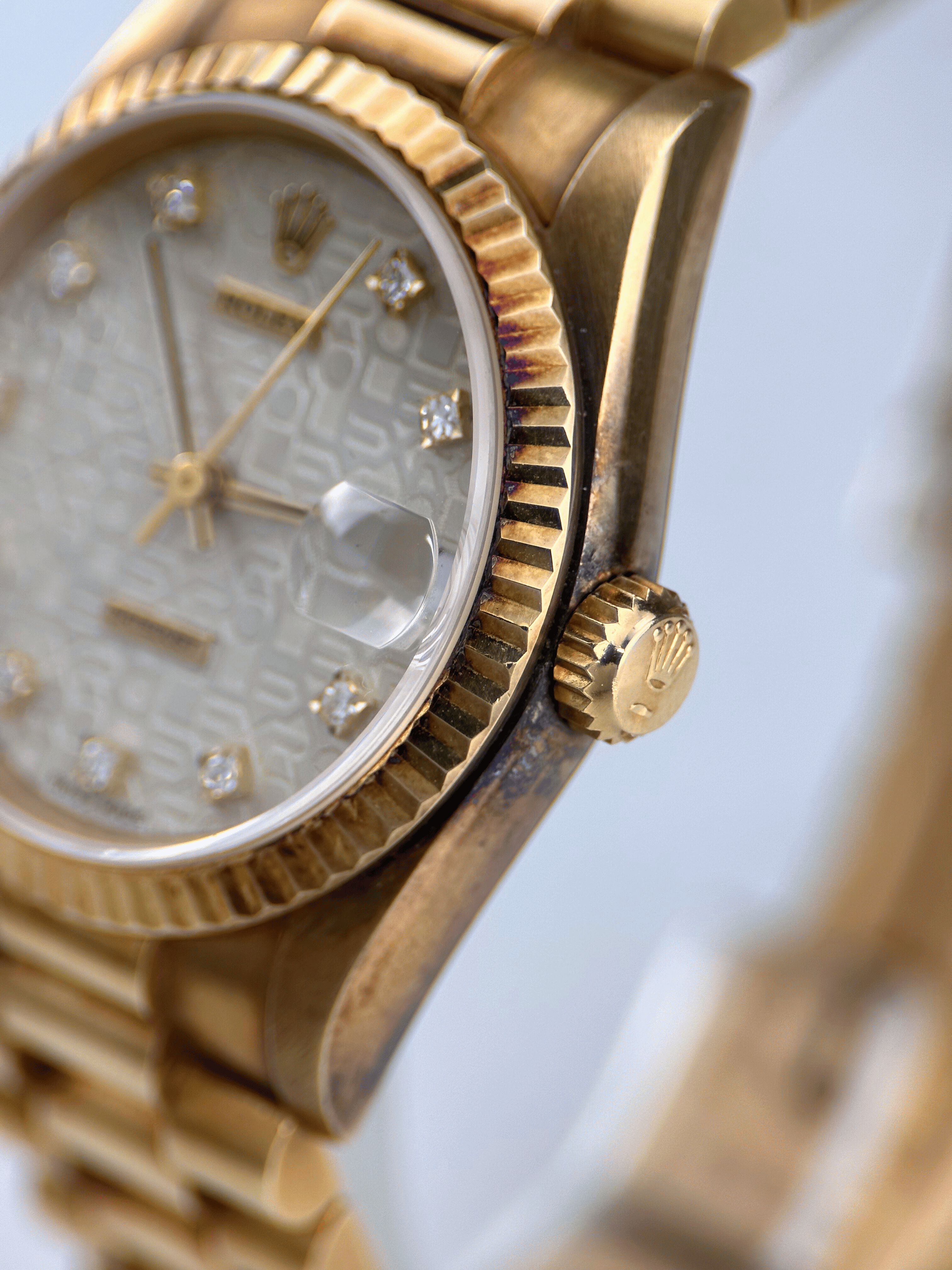 Rolex Datejust 31mm Silber Jubilee Brillant 68278 NOS Org Papiere 1984