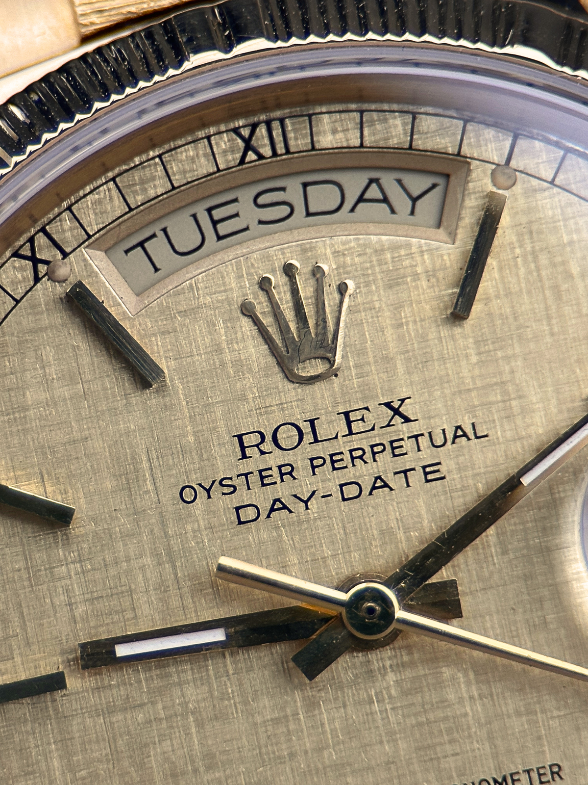 Rolex Day Date 36 Linen Zifferblatt 18078 Borke Finish aus 1986