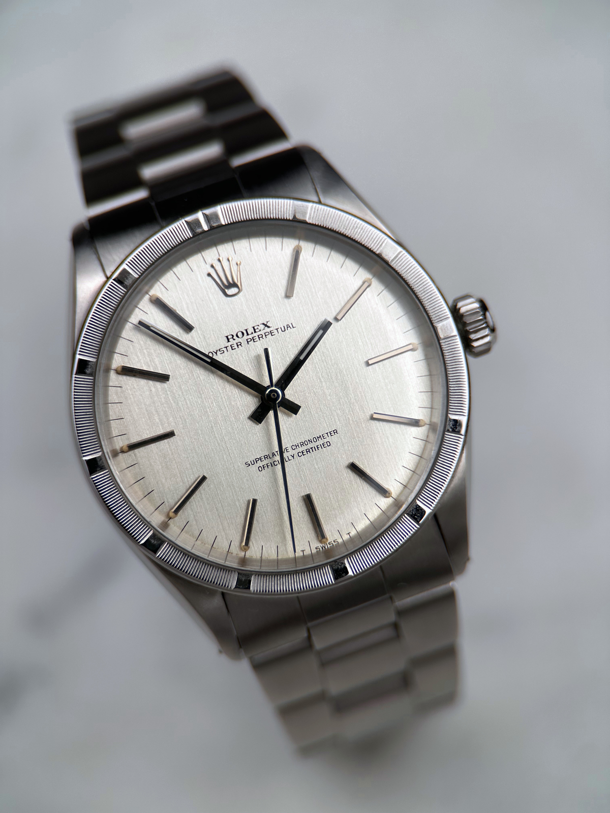 Rolex Oyster Perpetual 34mm Silber Brushed 1007