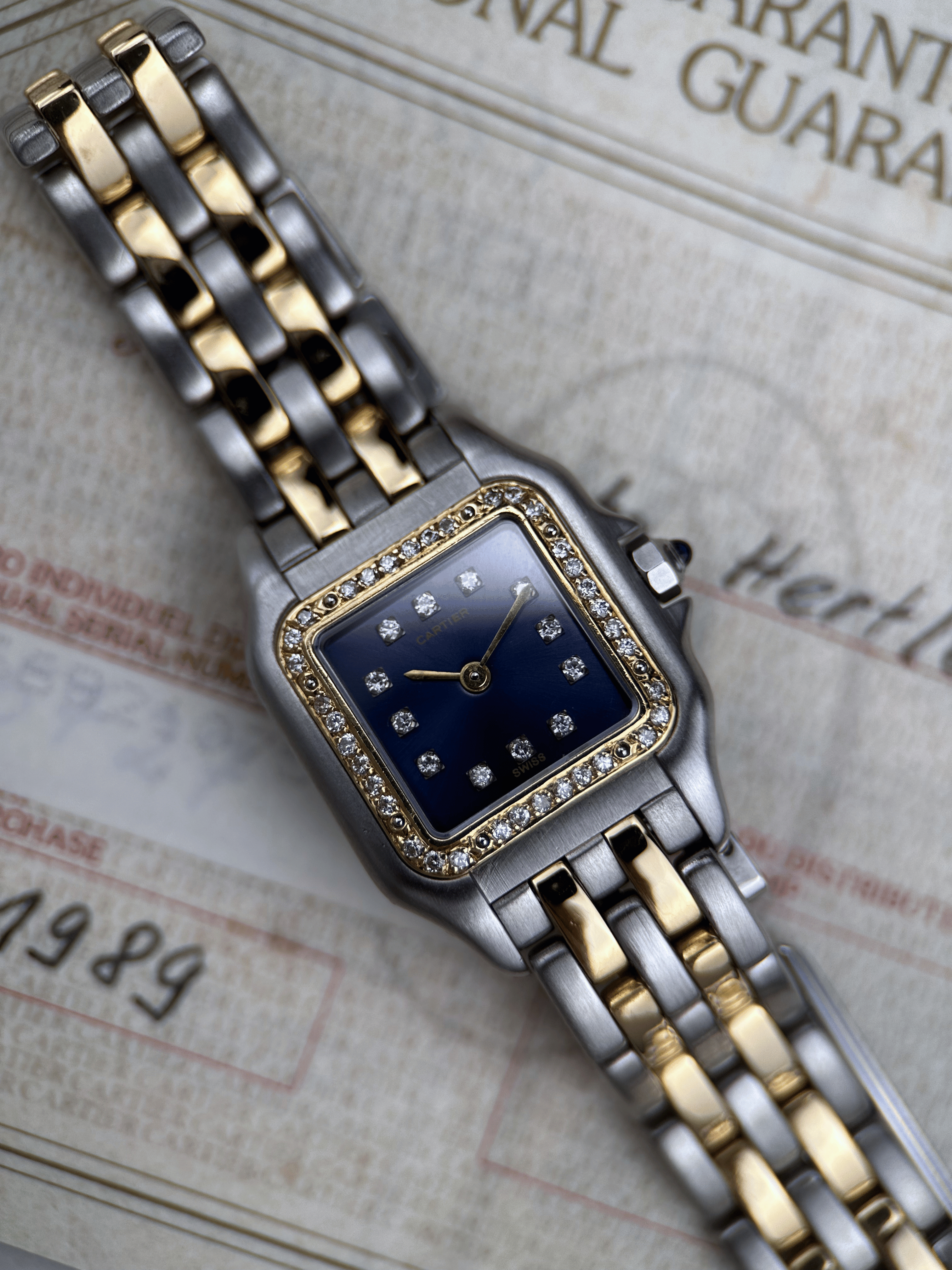 Cartier Panthere Lady Blau Brillant Aftermarket 166921 Fullset 1989