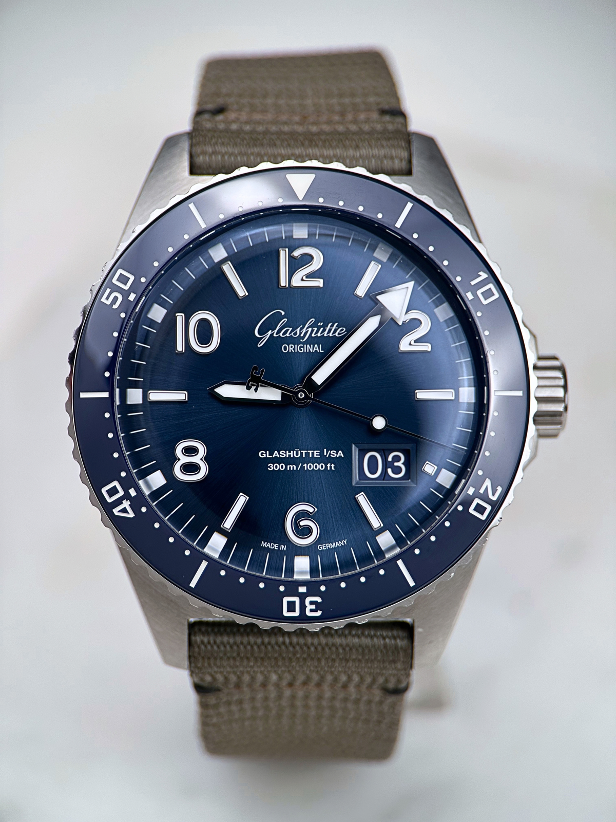 Glashütte SeaQ Panoramadatum 136.13.02.81.08 Blau Fullset 2020