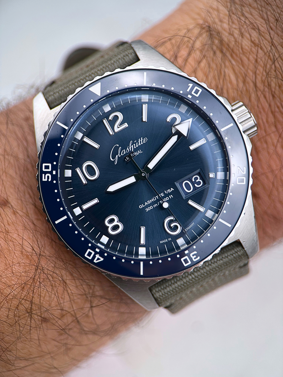 Glashütte SeaQ Panoramadatum 136.13.02.81.08 Blau Fullset 2020