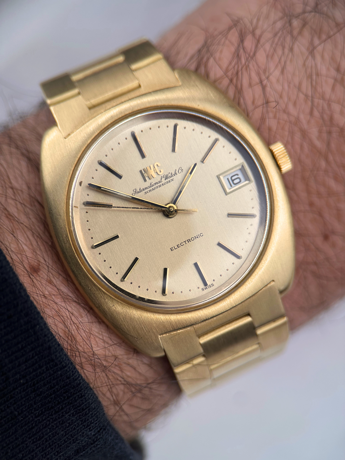 IWC Electronic 18kt Gelbgold Vintage 38mm