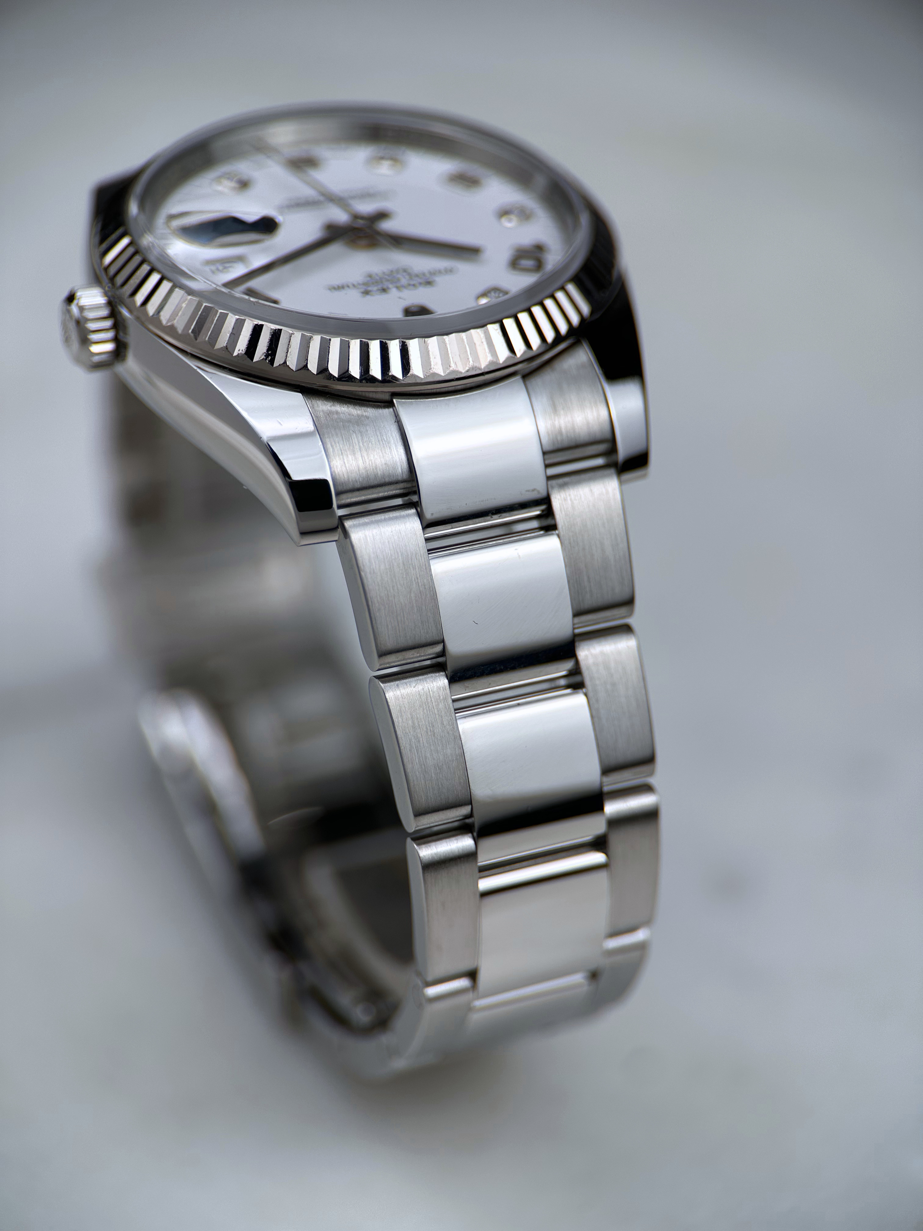 Rolex Date 34 Weiß Brillant 115234 Fullset 2019