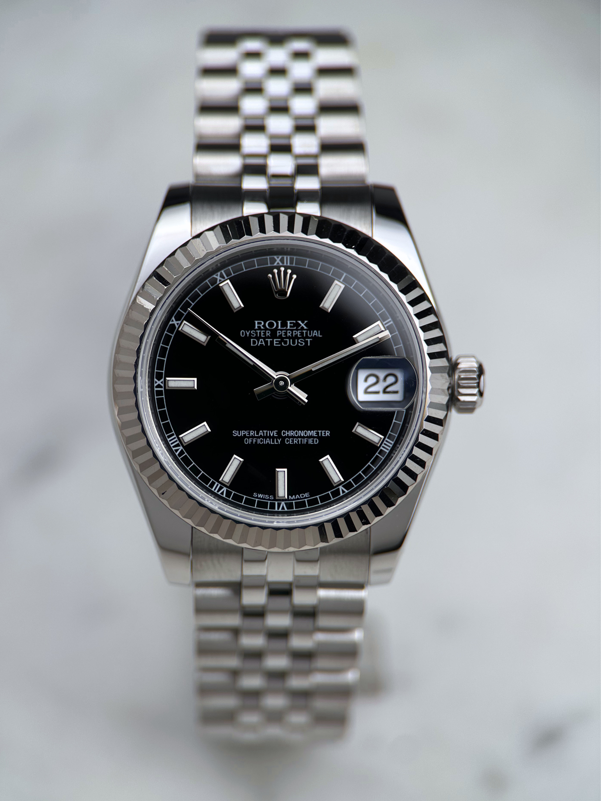 Rolex Datejust 31 Schwarz Index 178274