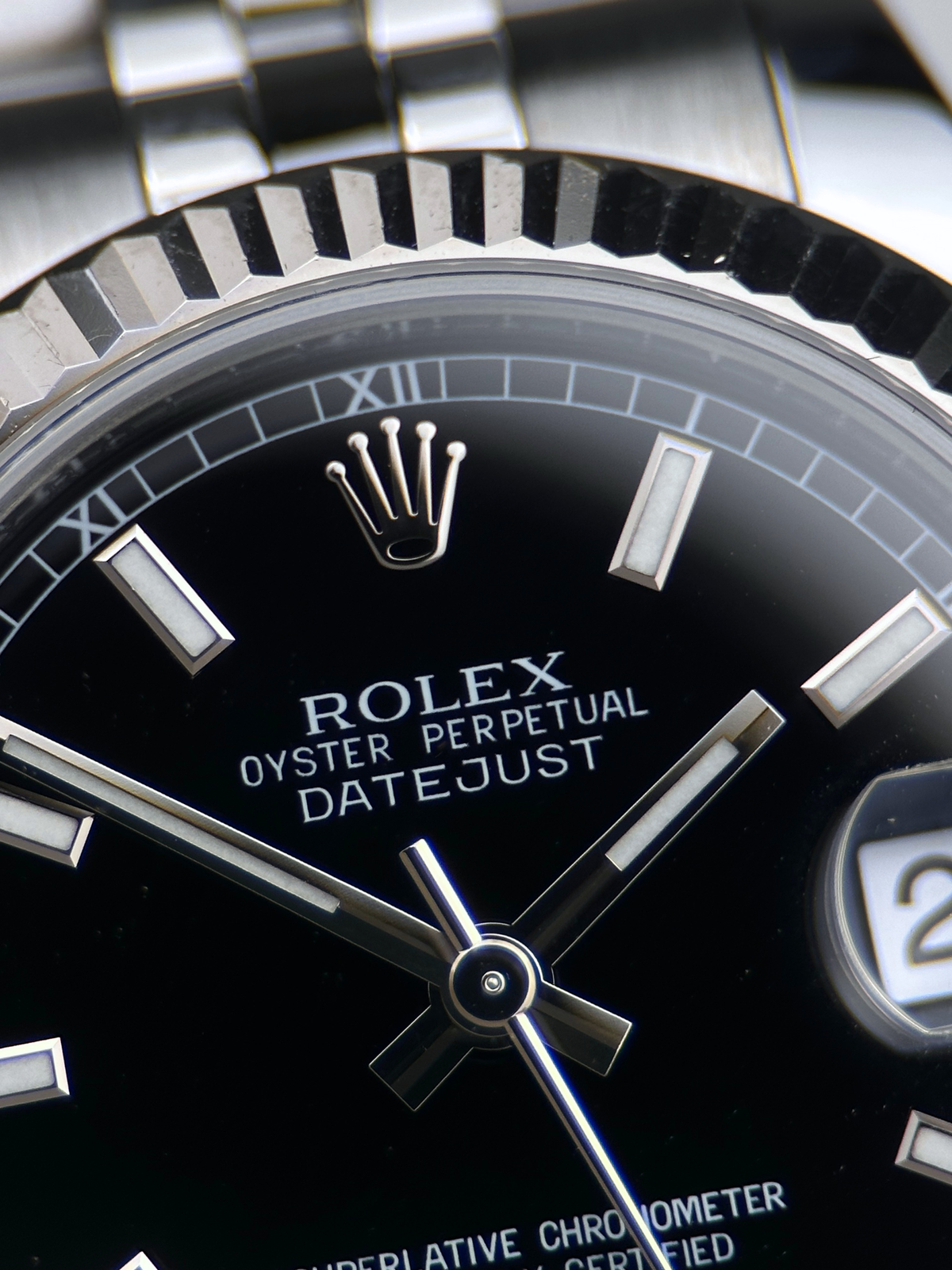 Rolex Datejust 31 Schwarz Index 178274