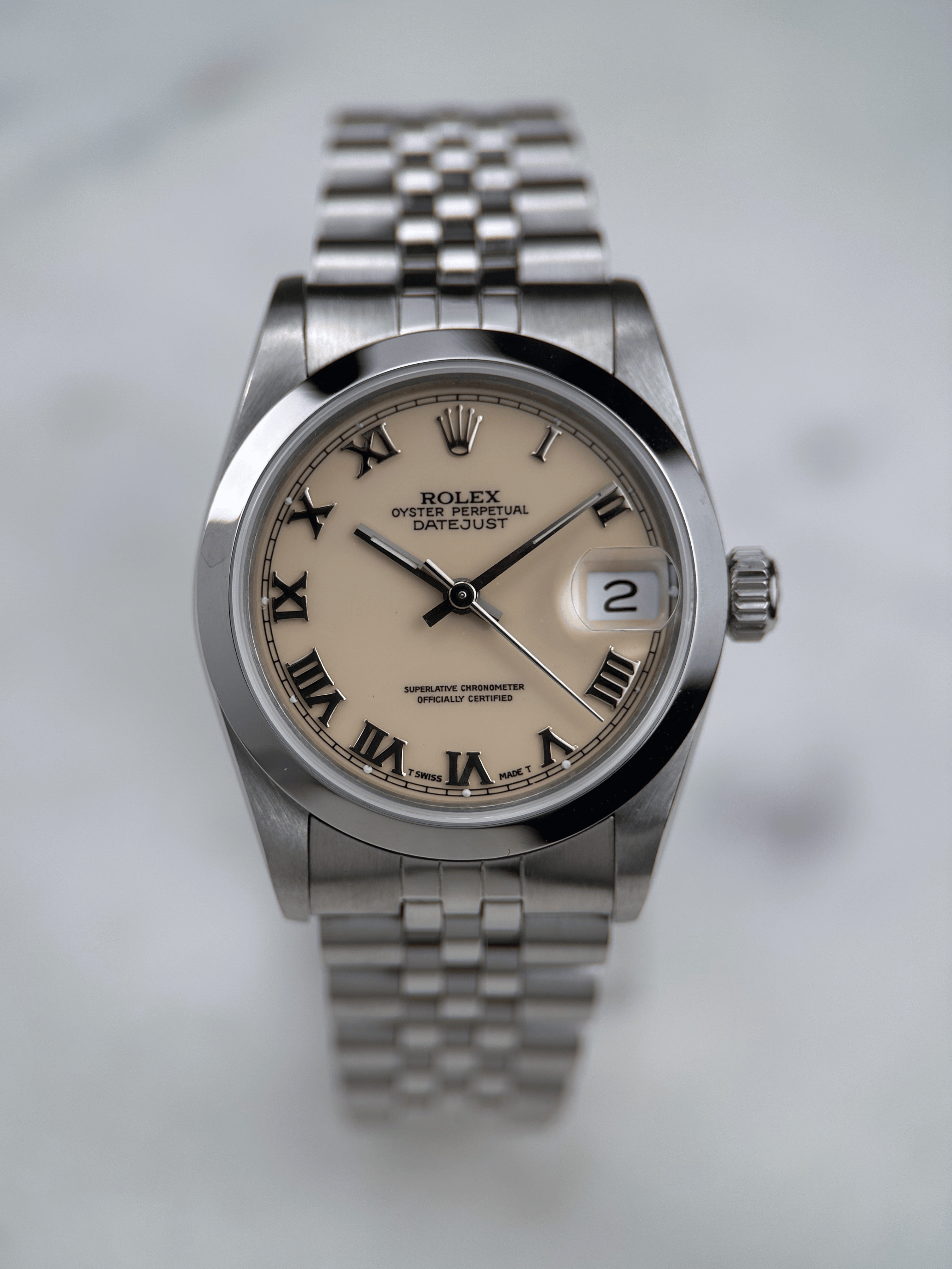 Rolex Datejust 31 Elfenbein "Ivory Roman" 68240  E-Serie 1990
