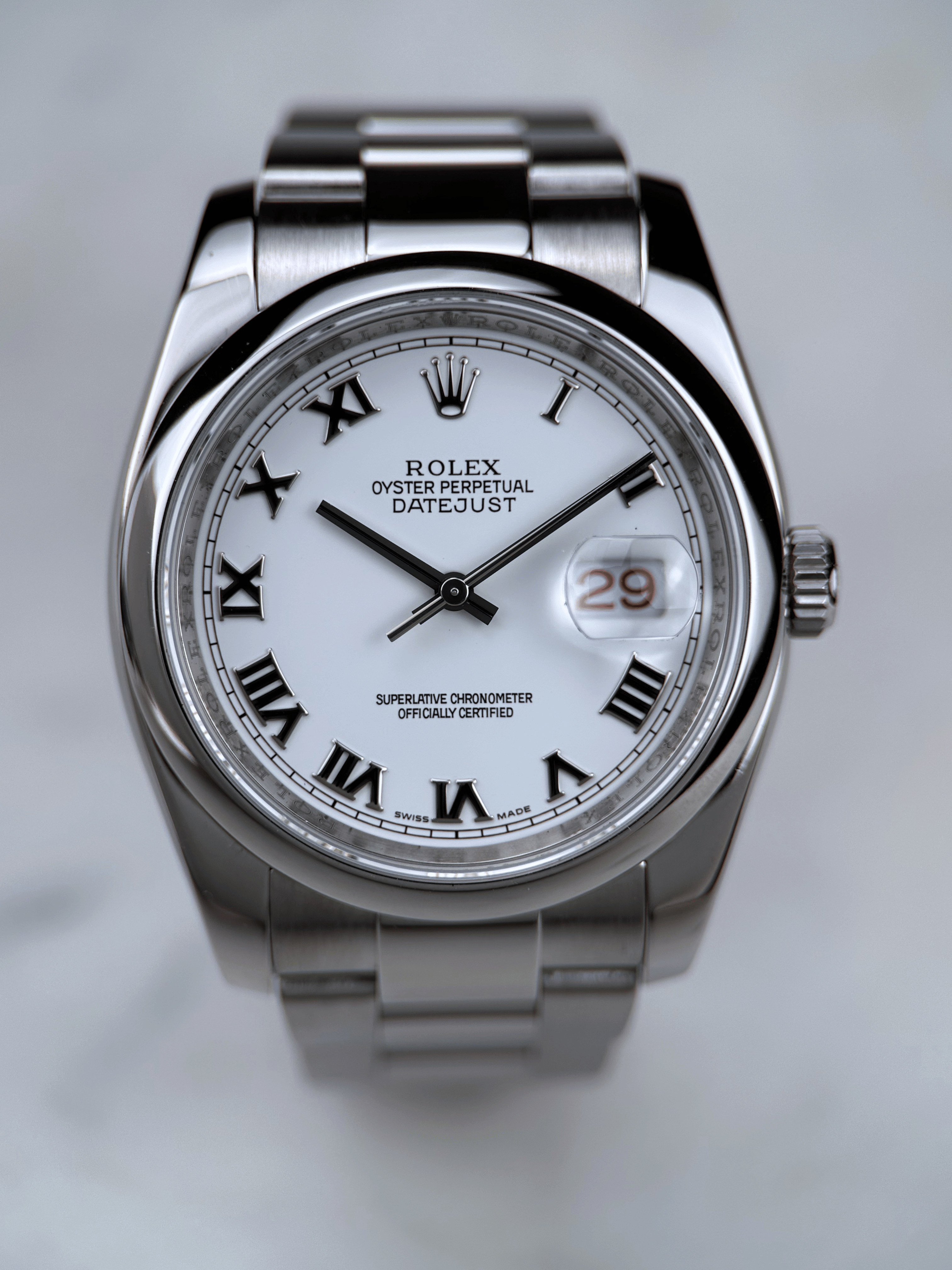 Rolex Datejust 36MM 116200 Weiß Römisch