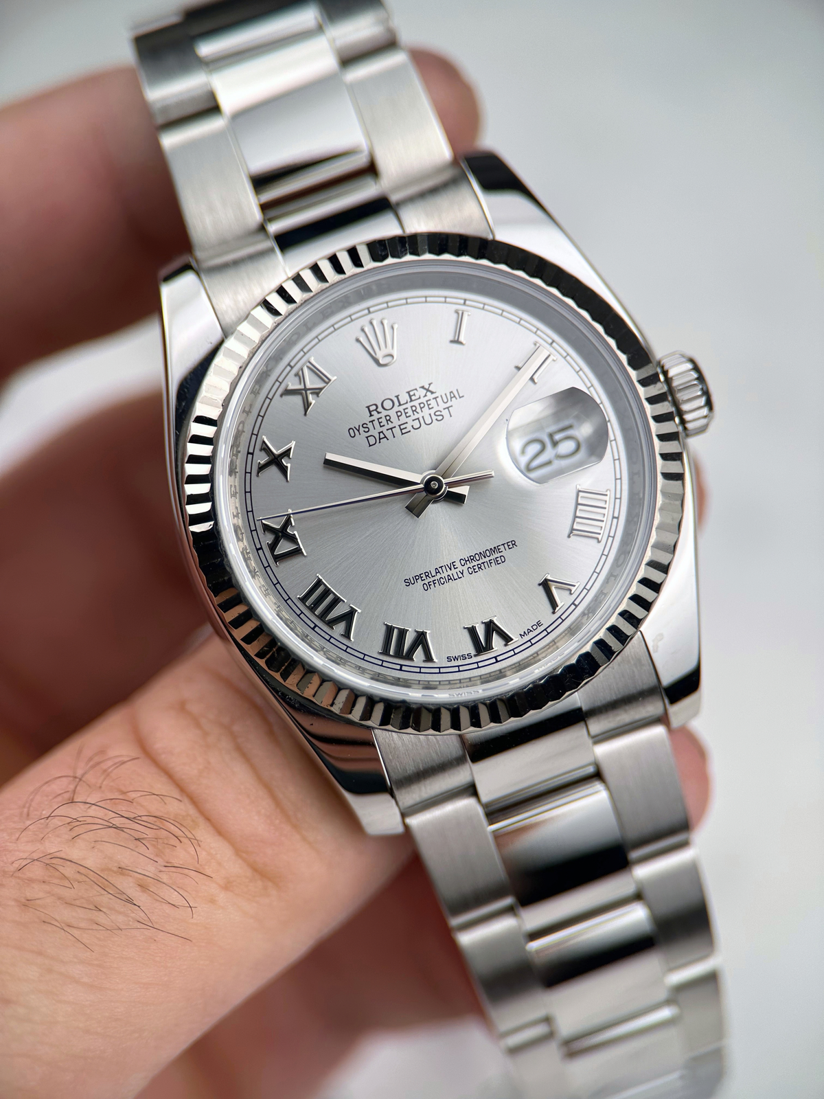 Rolex Datejust 36 Silber Römisch 116234 Fullset 2014