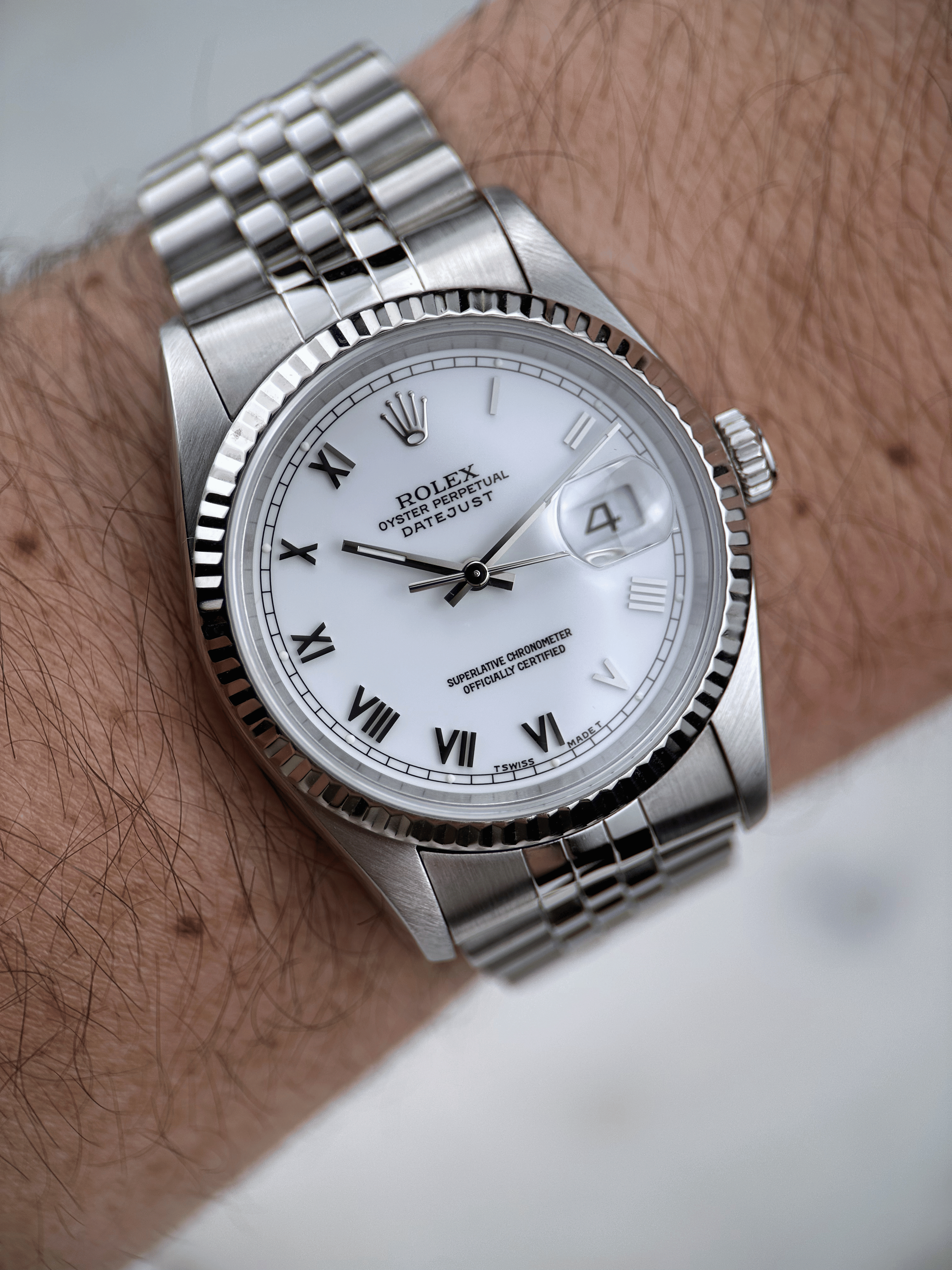 Rolex Datejust 36mm 16234 Weiß Römisch Fullset 1997