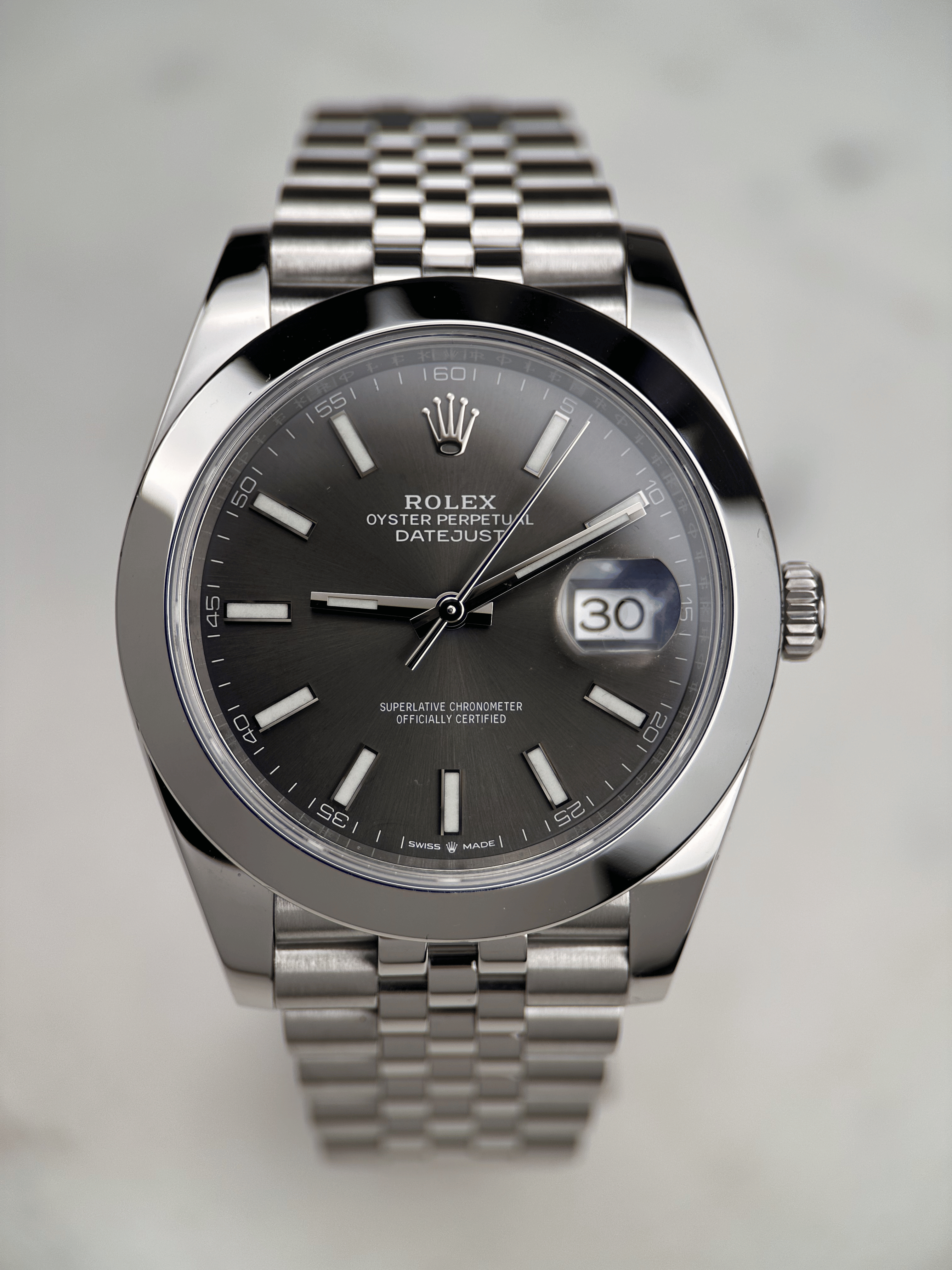 Rolex Datejust 41 Rhodium 126300 Fullset 2018 Service 2026