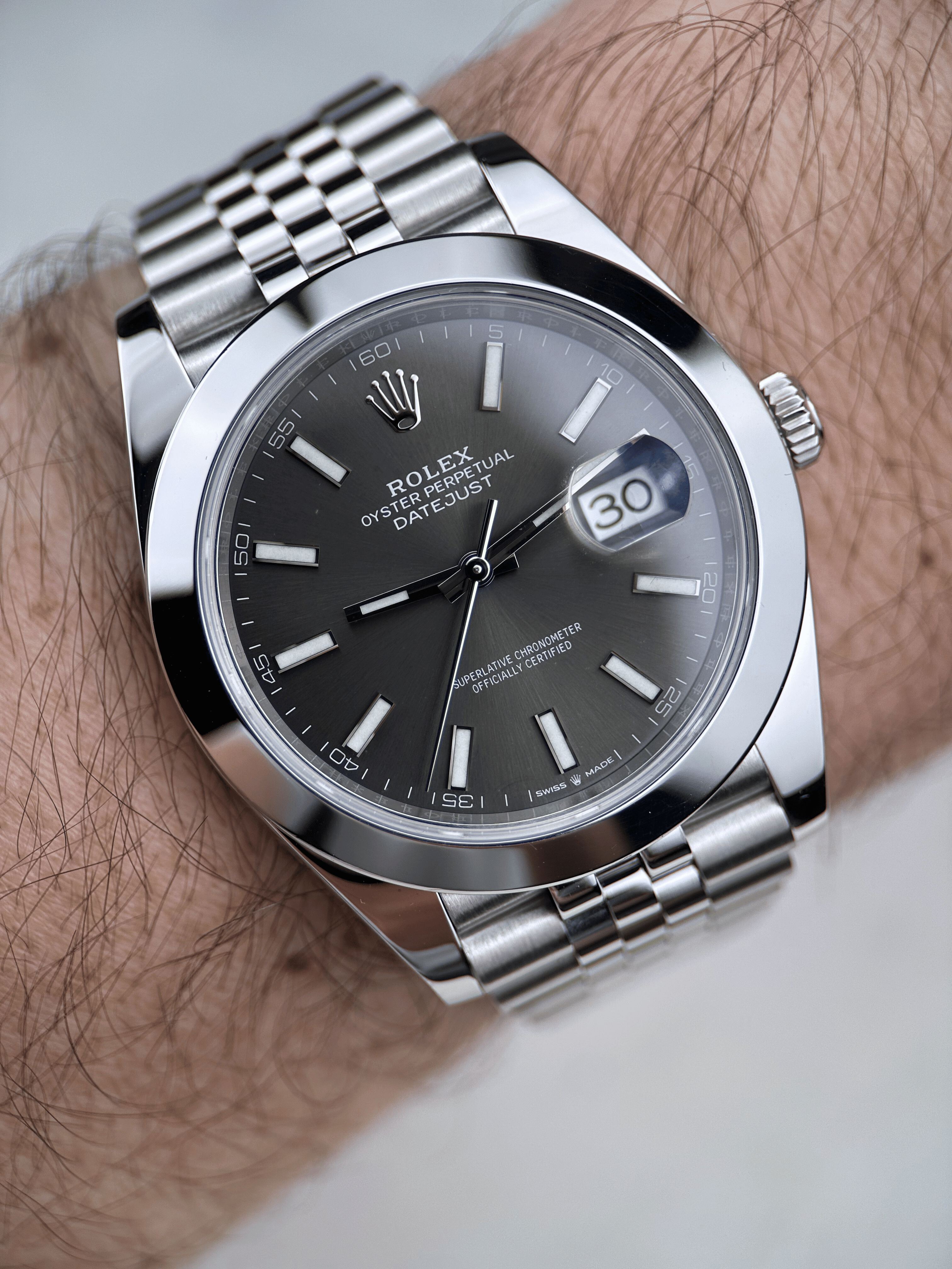 Rolex Datejust 41 Rhodium 126300 Fullset 2018 Service 2026