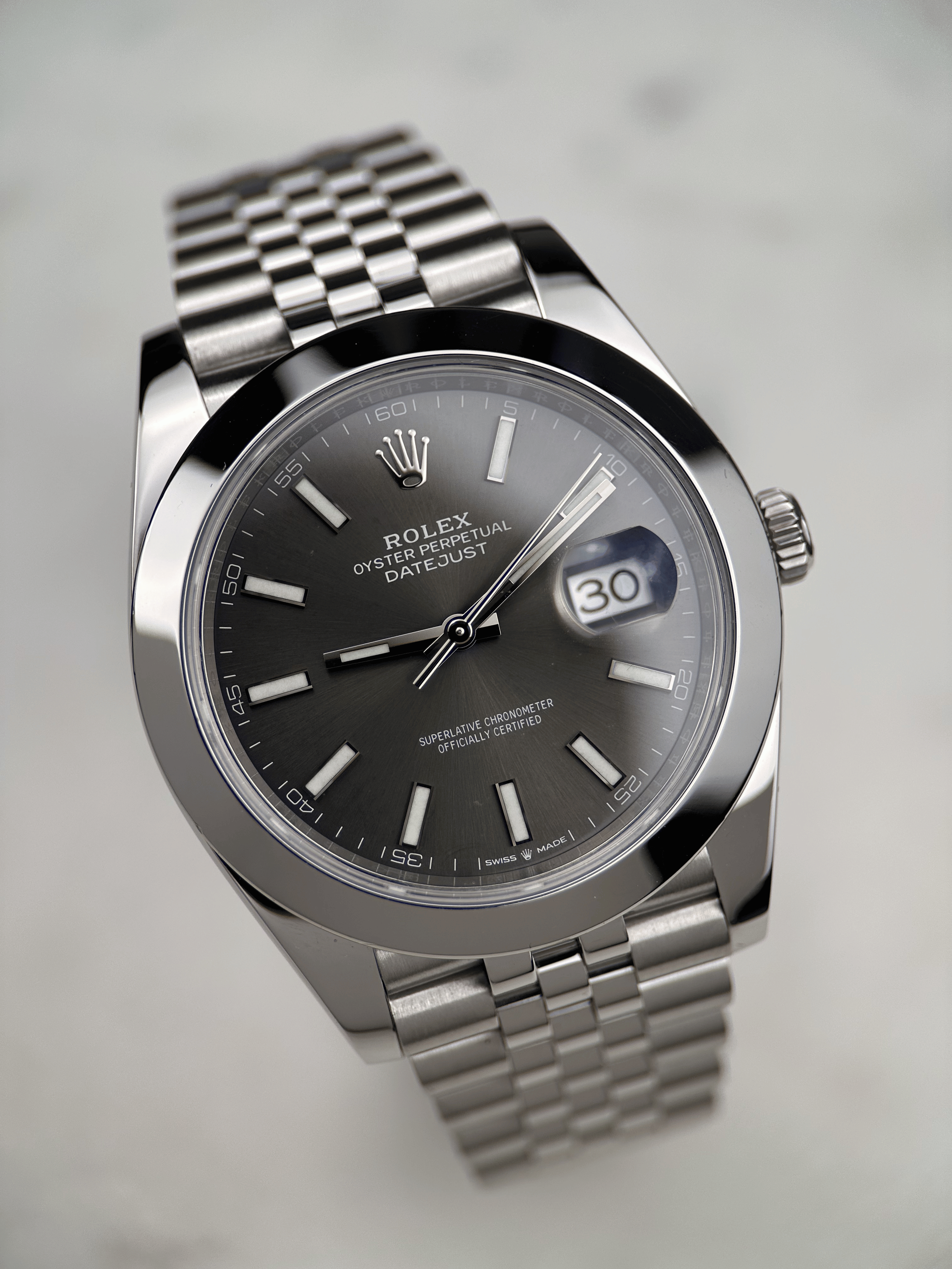 Rolex Datejust 41 Rhodium 126300 Fullset 2018 Service 2026