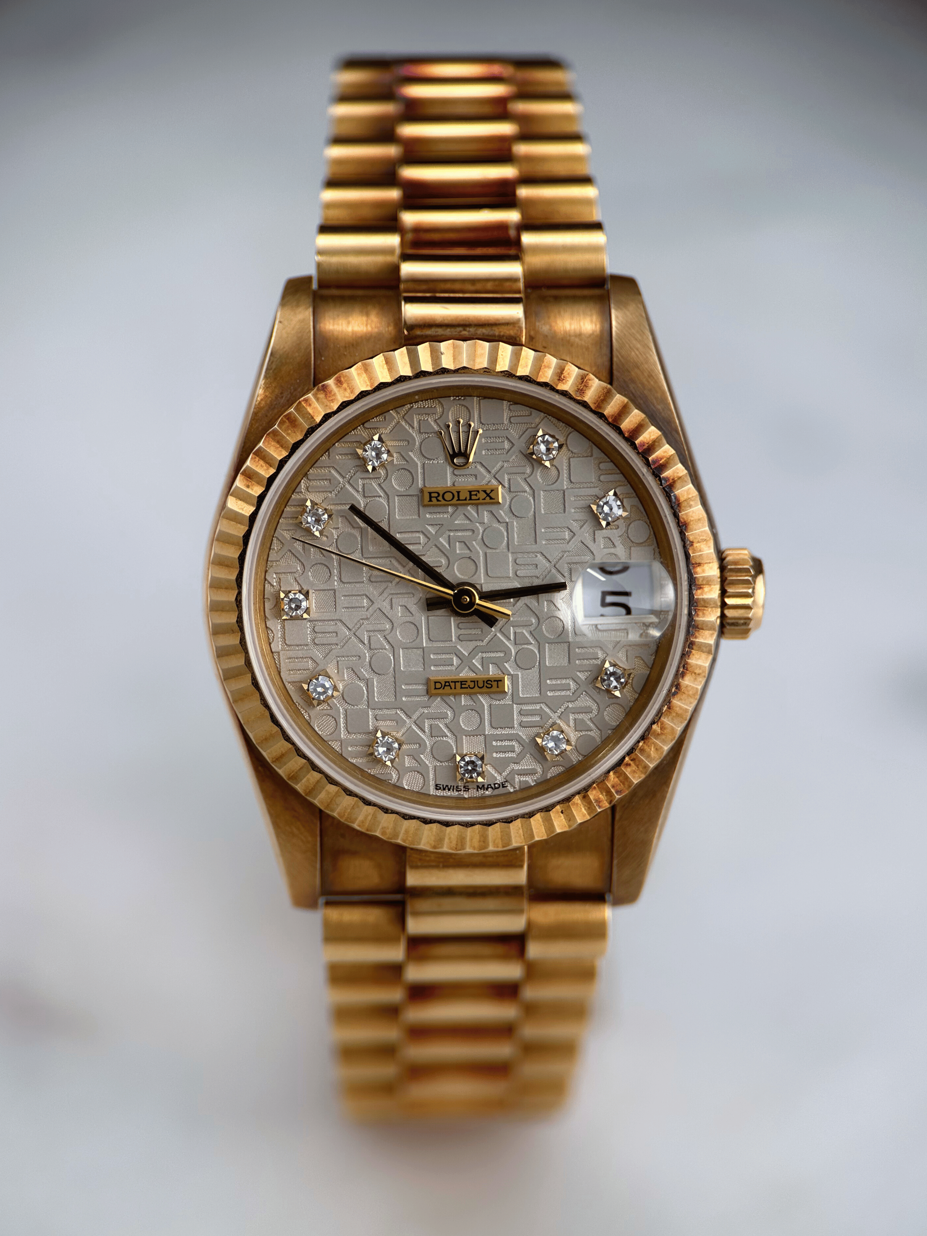 Rolex Datejust 31mm Silber Jubilee Brillant 68278 NOS Org Papiere 1984