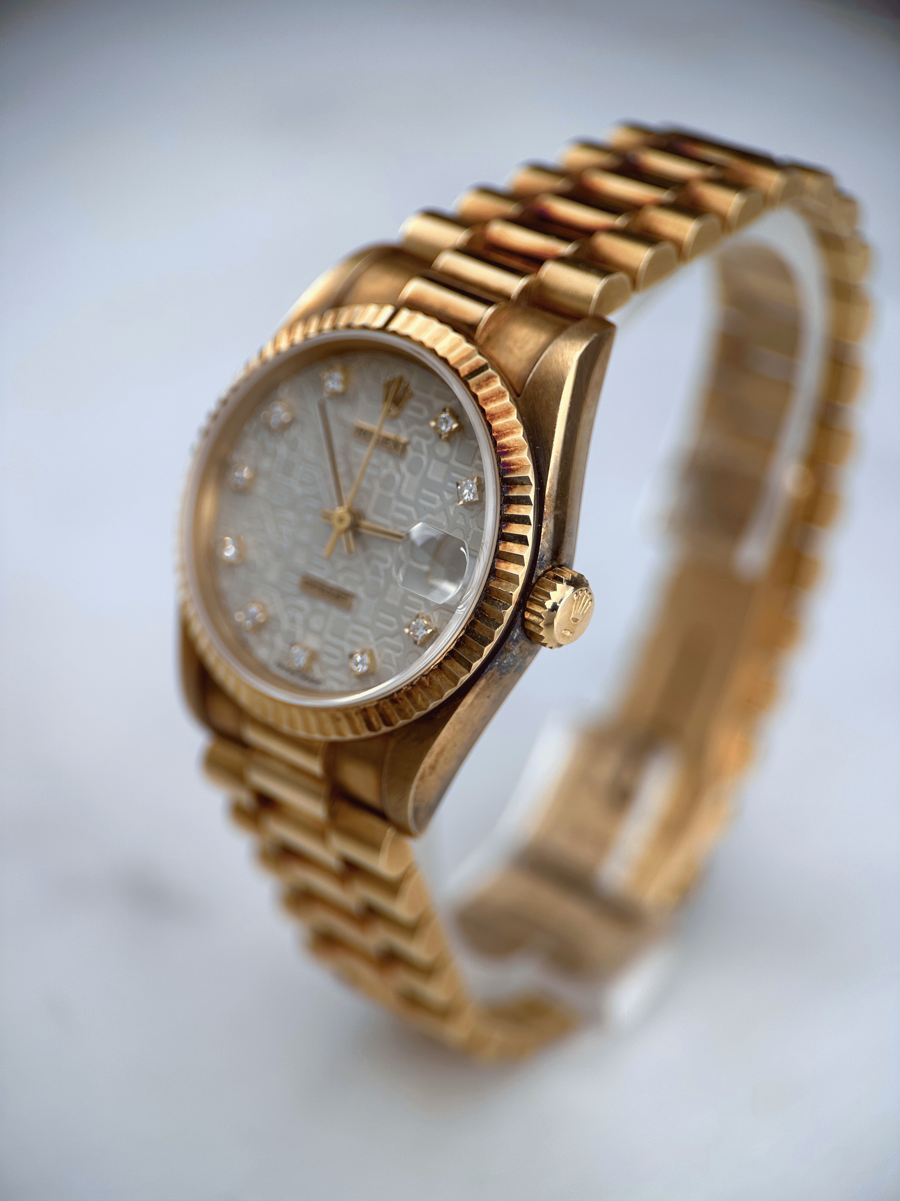 Rolex Datejust 31mm Silber Jubilee Brillant 68278 NOS Org Papiere 1984