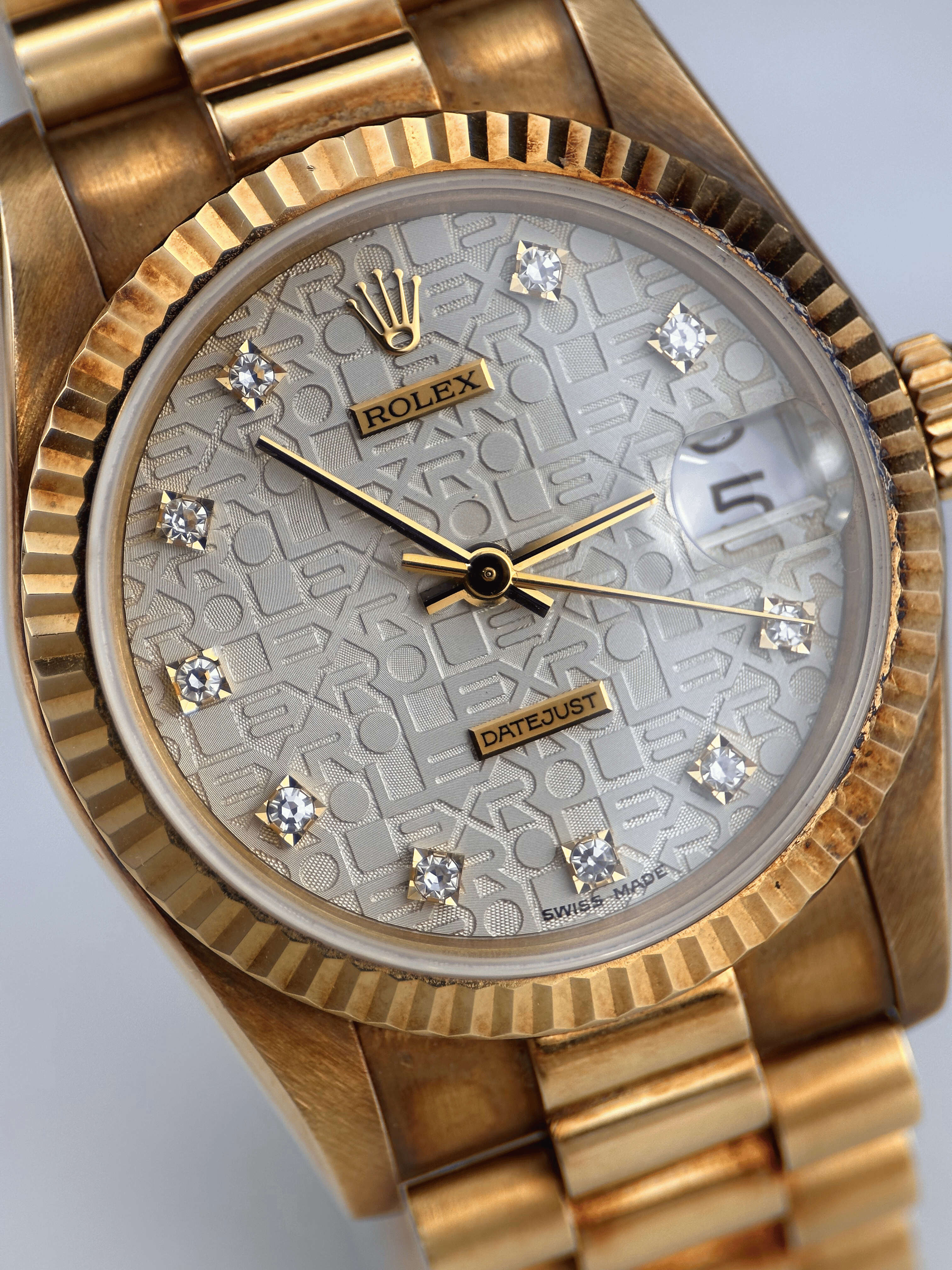 Rolex Datejust 31mm Silber Jubilee Brillant 68278 NOS Org Papiere 1984