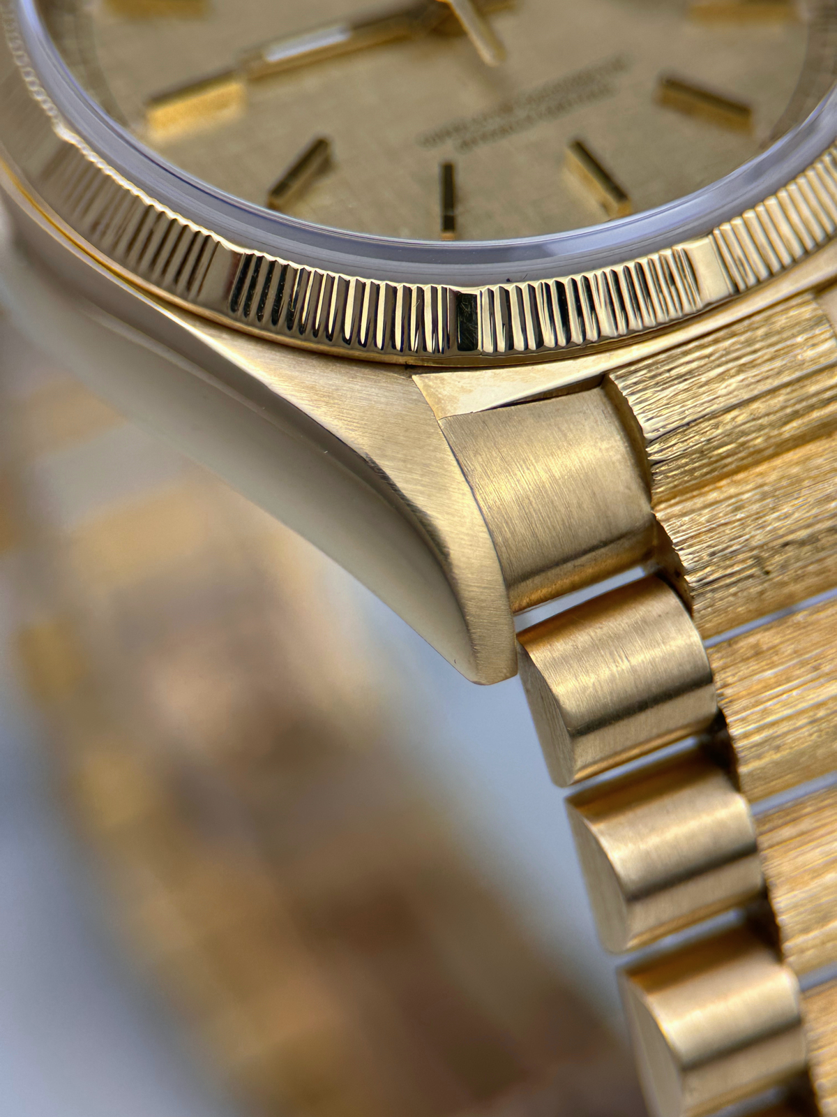 Rolex Day Date 36 Linen Zifferblatt 18078 Borke Finish aus 1986