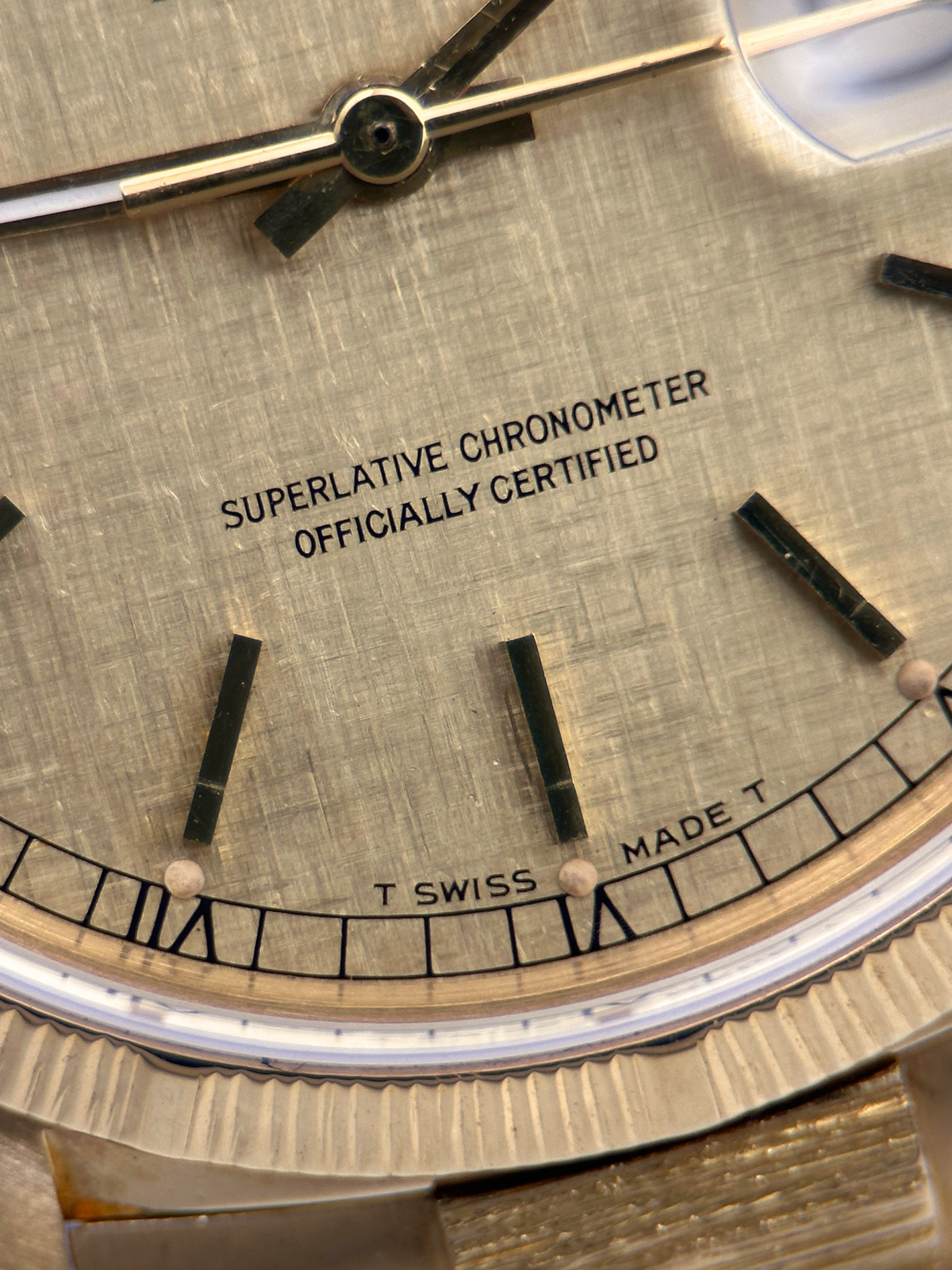 Rolex Day Date 36 Linen Zifferblatt 18078 Borke Finish aus 1986