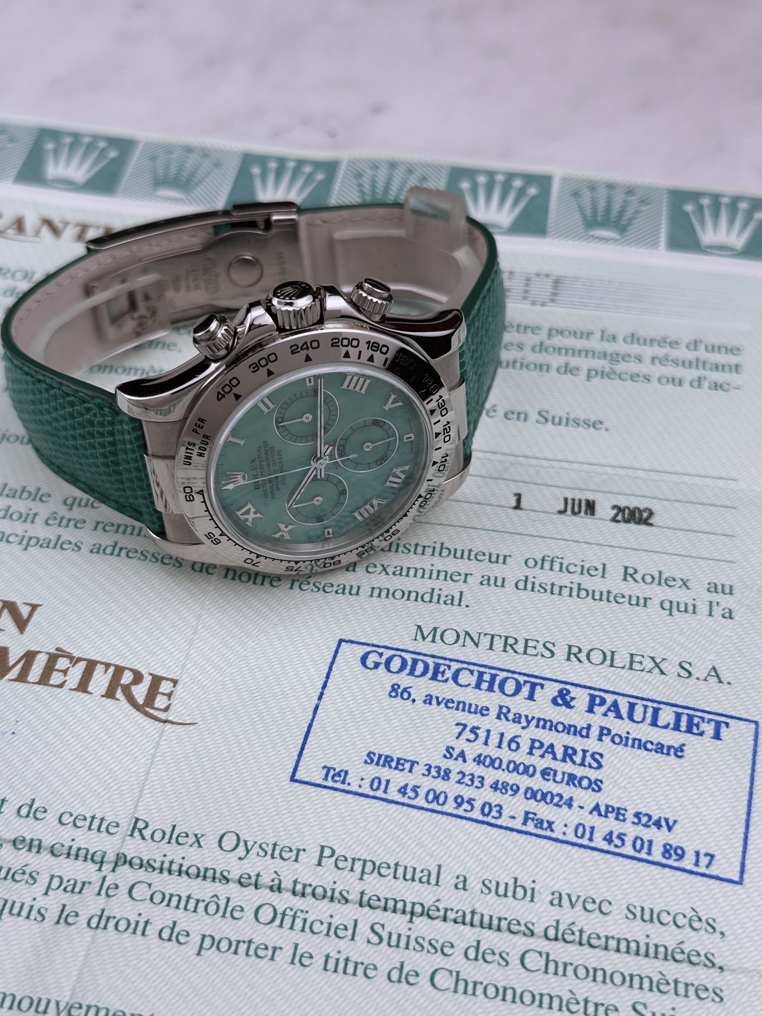 Rolex Cosmograph Daytona "Beach" Grün 116519 Fullset 2002