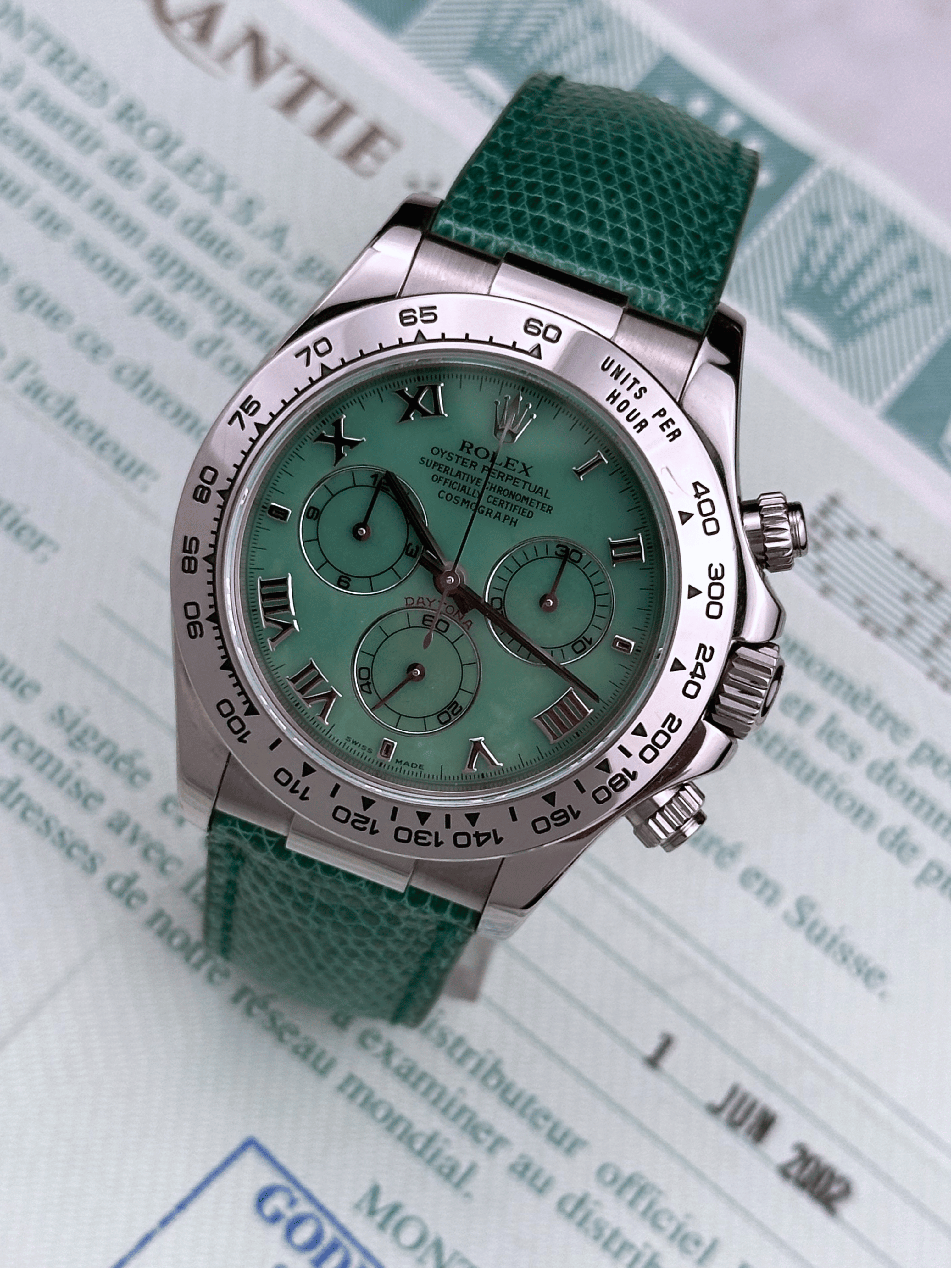 Rolex Cosmograph Daytona "Beach" Grün 116519 Fullset 2002