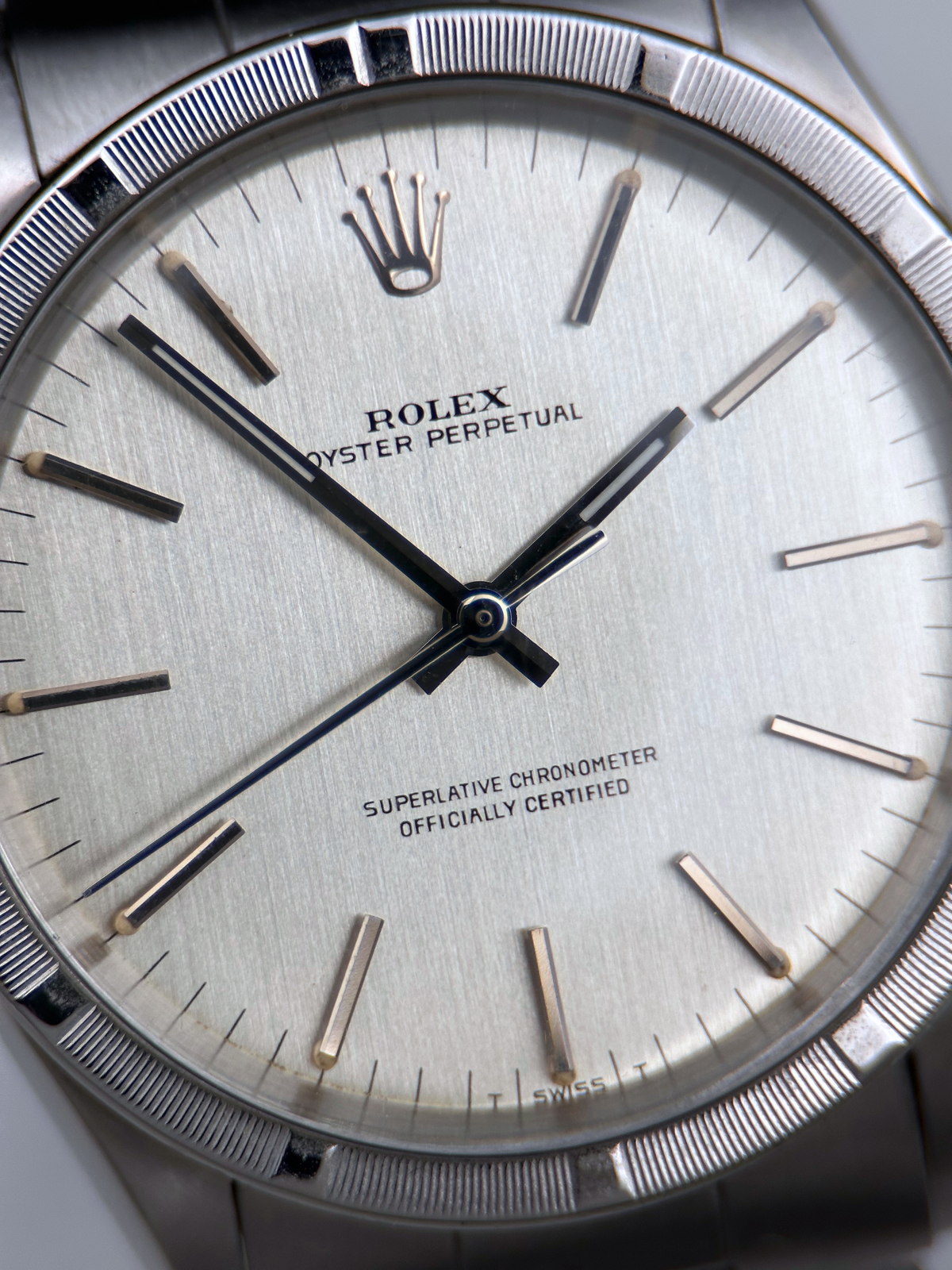 Rolex Oyster Perpetual 34mm Silber Brushed 1007